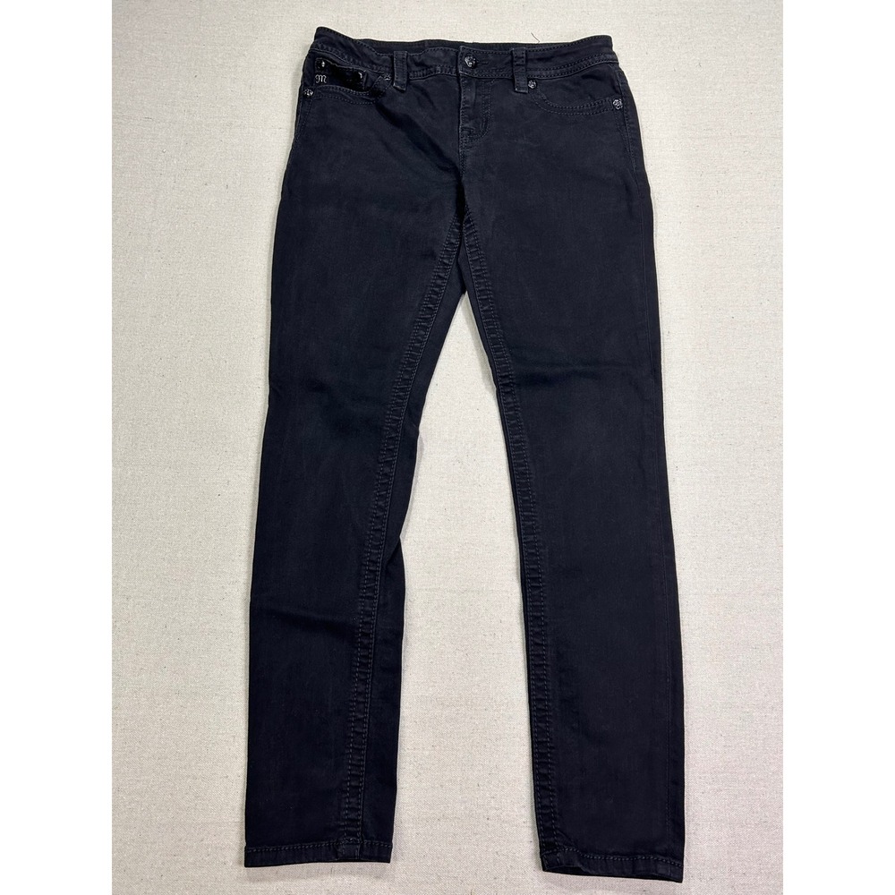 Miss Me Womens 30 Standard Skinny Jeans Black Embellished Wing Pockets